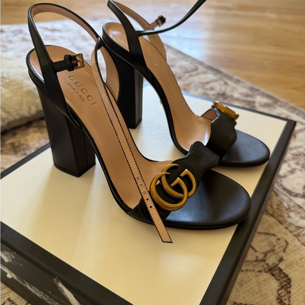 Gucci Women's Marmont High Block Heel Sandals - Picture 1 of 9